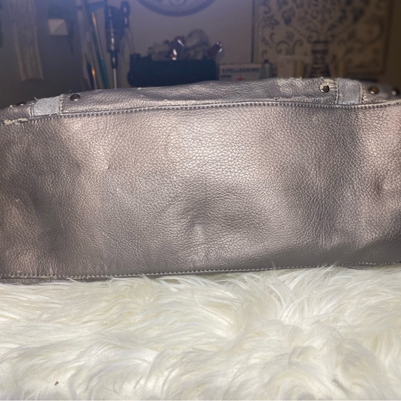 Gray Hobo Studded Bag with Slouchy Shape and Wide Strap - Picture 2 of 7